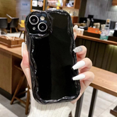 Luxurious wavy Shining Phone Case For iPhone 15 14 13 12 11 Pro Max X XR XS Max Mini 7 8 Plus SE 2020 Cellphone Cases Shockproof Soft shell Back Cover (Color : Clear b, Size : For iPhone 12 Pr