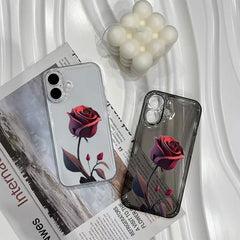 Red rose case for iPhone 16promax phone case for iPhone15 14 13 12 11 promax X XS XR XSmax anti-fall case