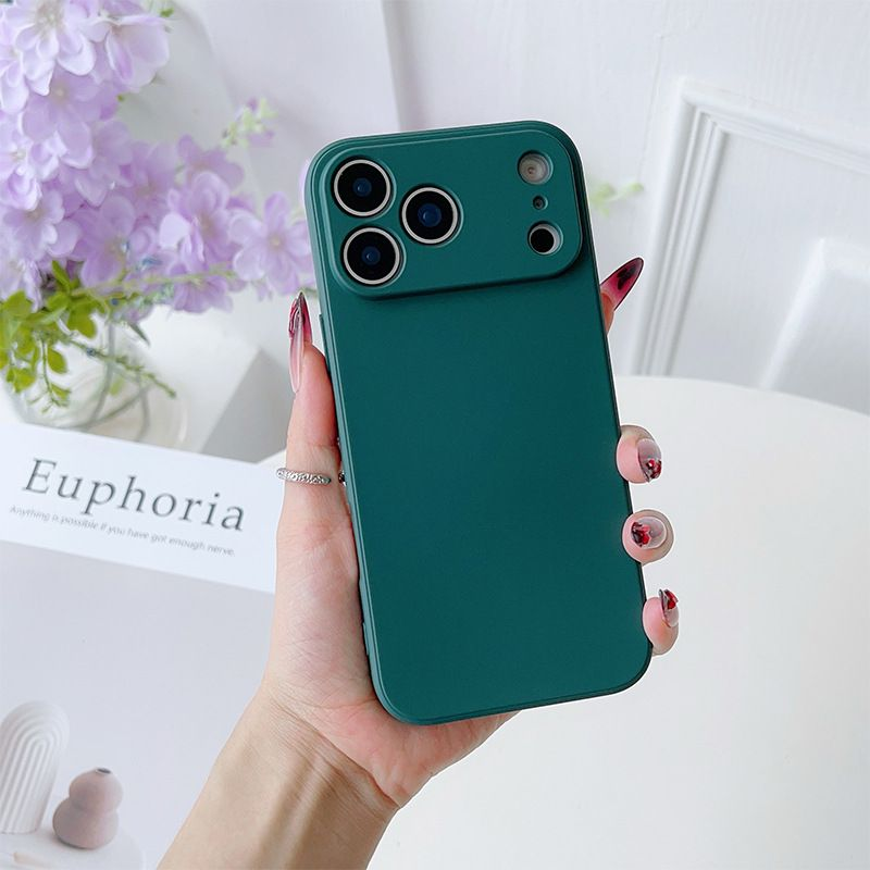 Slide Camera Protection Liquid Silicone Phone Case for iPhone 13 Pro Max 12 Mini 11 XS Max XR X 8 7 Plus SE,Dark Green,for iPhone 13 Pro