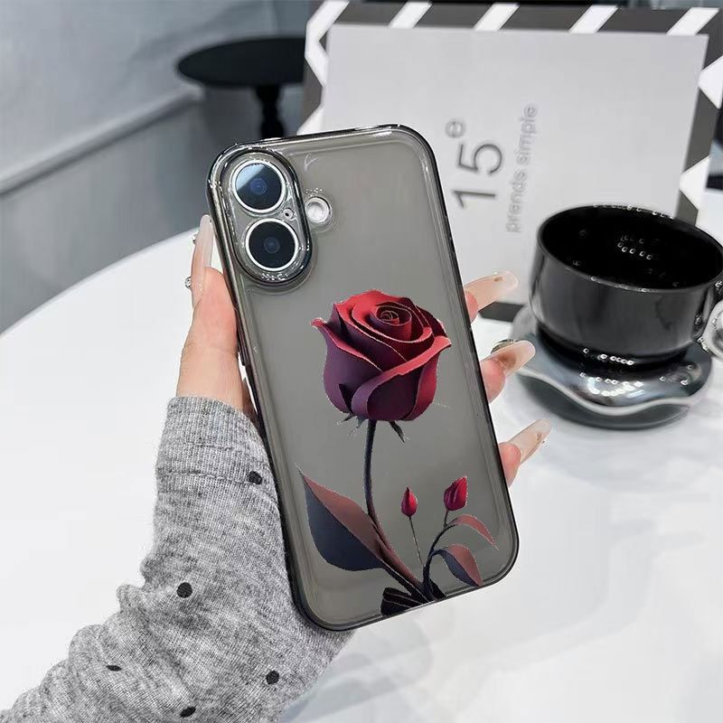 Red rose case for iPhone 16promax phone case for iPhone15 14 13 12 11 promax X XS XR XSmax anti-fall case